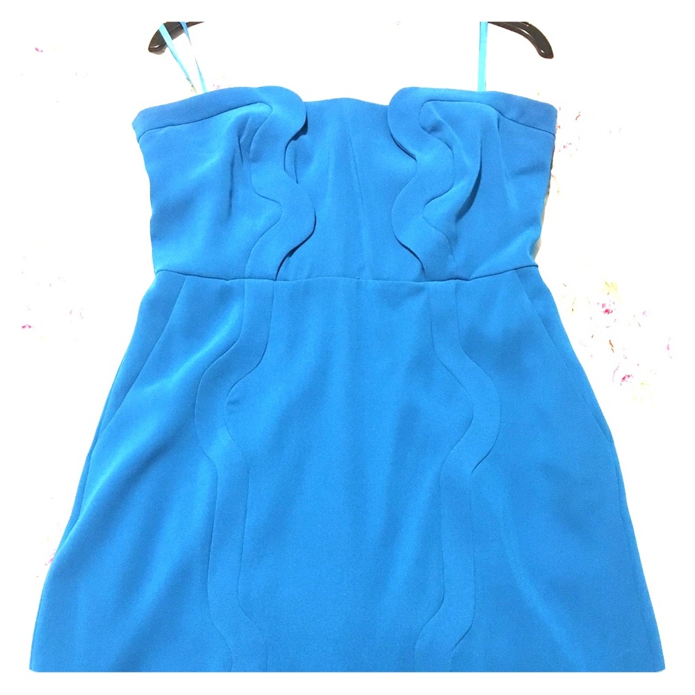 Blue DVF strapless dress size 10